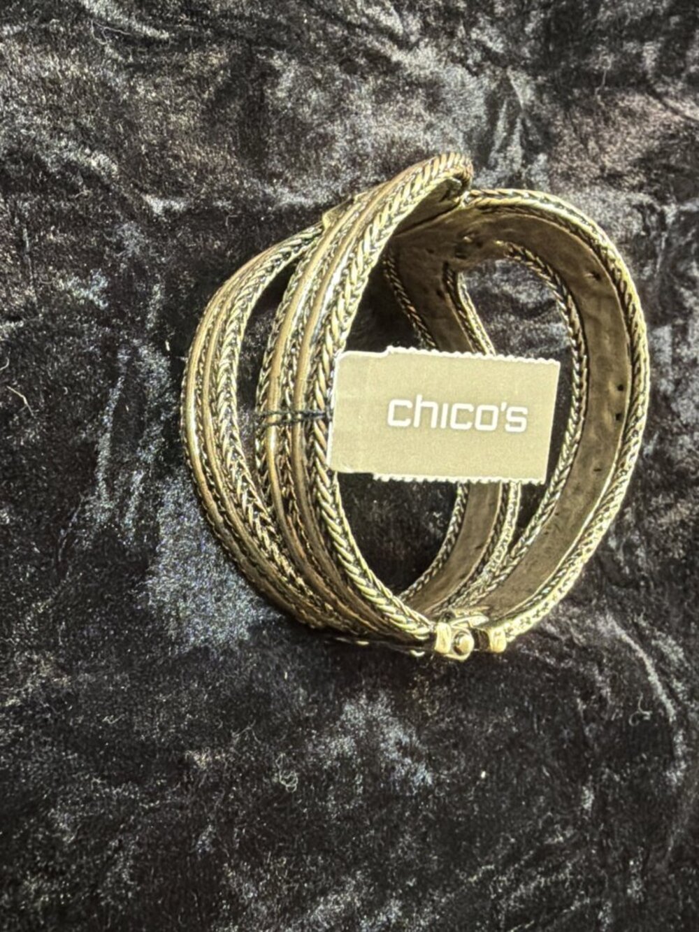 Chico's Gold Tone Multi Strand Cuff Bracelet NWT